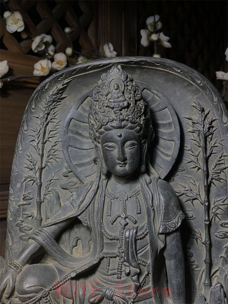 石像 石仏 紫竹自在観音 工芸品 美術品 置物gy1216 - メルカリ