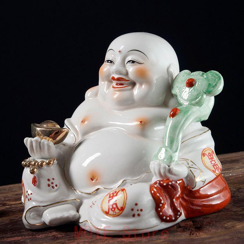 如意弥勒仏像 陶磁器 装飾品 現代工芸品美術品 置物gy1216 - メルカリ