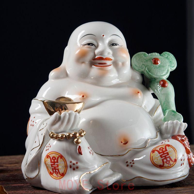 如意弥勒仏像 陶磁器 装飾品 現代工芸品美術品 置物gy1216 - メルカリ