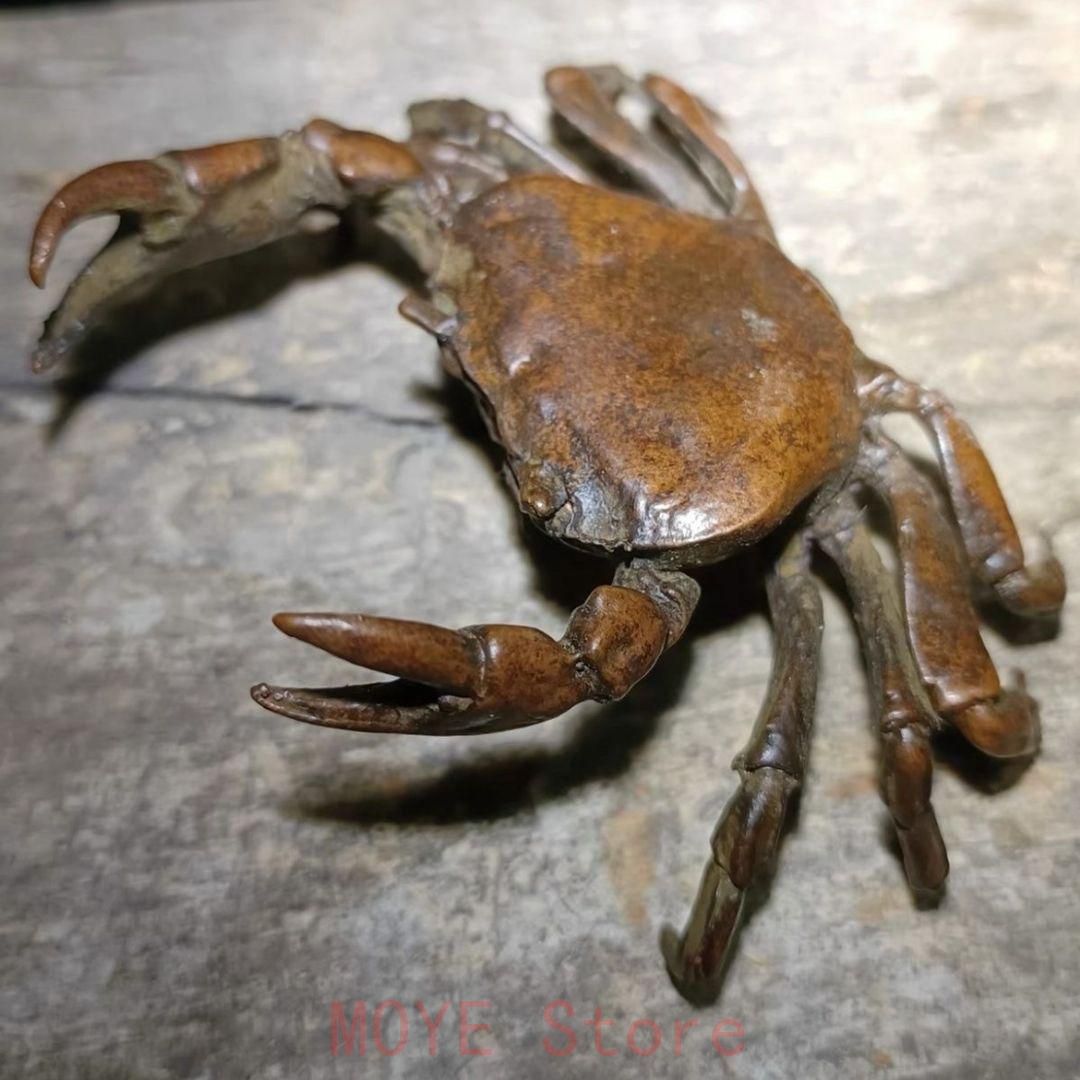 蟹　銅製　金運アップ　茶道具　香道具　金属工芸品　古美術品 銅 細工 茶道具 香道具 蓋置 置物 カニ 銅製 - メルカリ