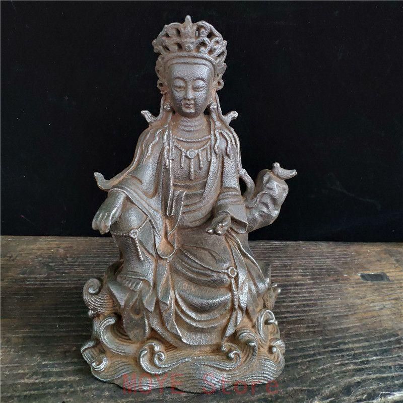 鉄器 鉄仏 南海観音坐像 置物gy 1216