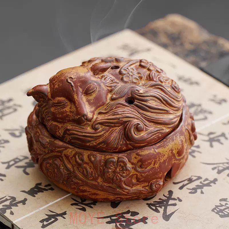 九尾キツネの 香炉 陶磁器 装飾品 現芸品 美術品 置物gy1216 - メルカリ