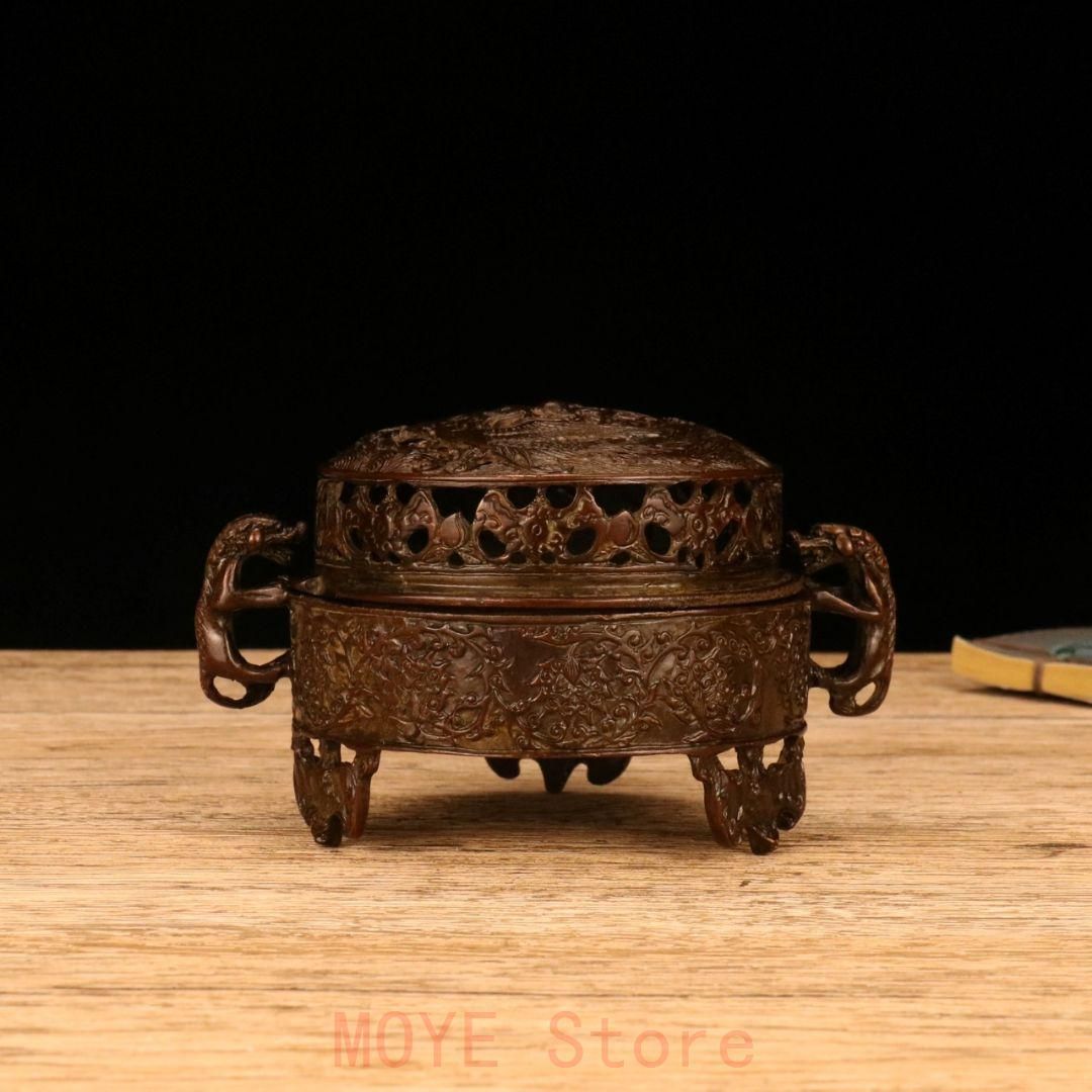 銅 細工 香道具 双のダックのネコ耳円香炉 装飾品 現代工芸品美術品 置物 銅 細工 香道具 双のダックのネコ耳円香炉 装飾品 現代工芸品美術品