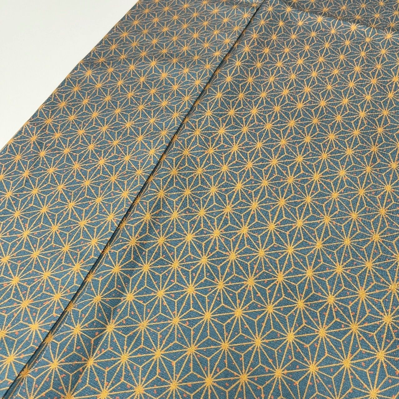 小紋 正絹 裄68 染めの麻の葉 しつけ糸 袷 着物 MK-2299 - メルカリ