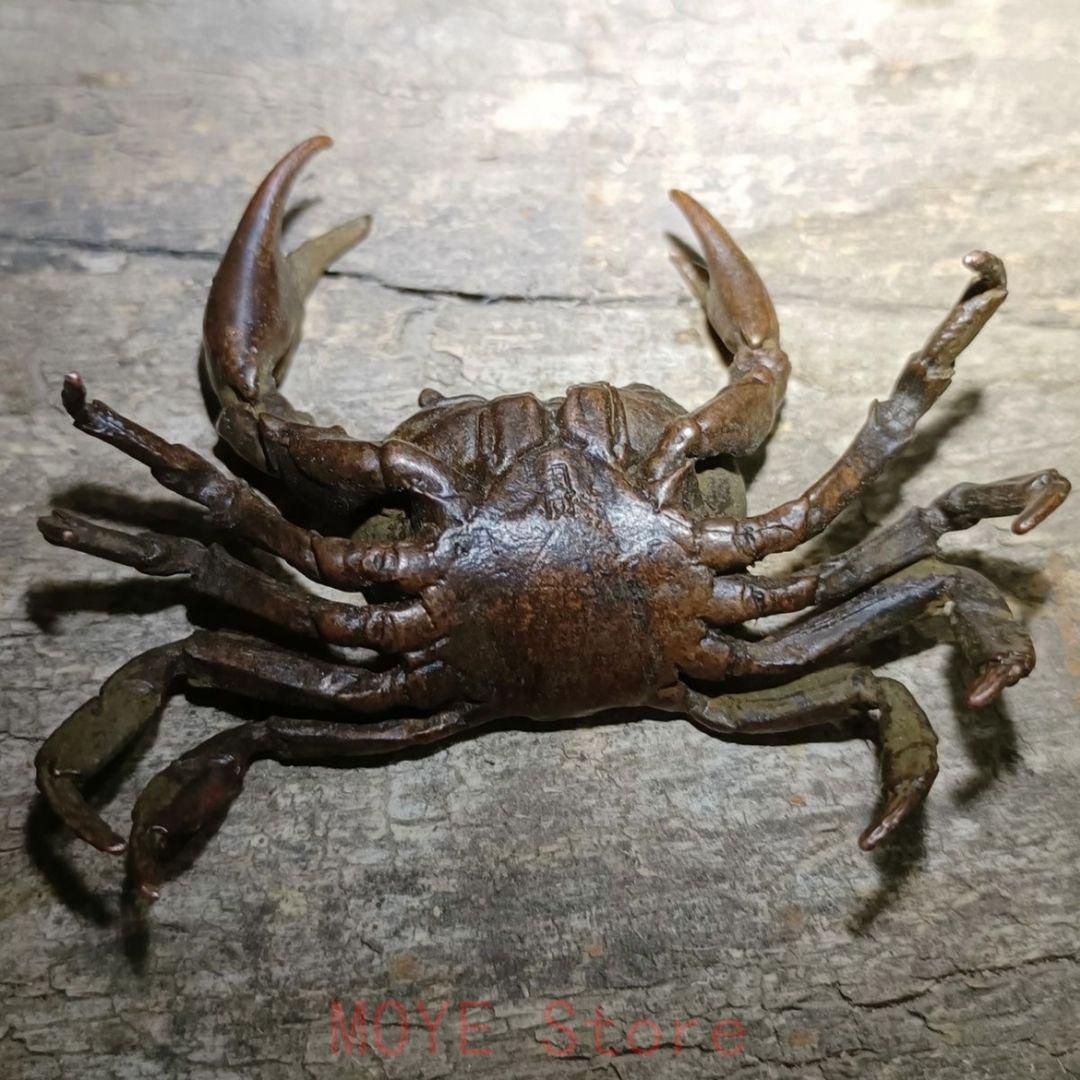 蟹　銅製　金運アップ　茶道具　香道具　金属工芸品　古美術品 銅 細工 茶道具 香道具 蓋置 置物 カニ 銅製 - メルカリ