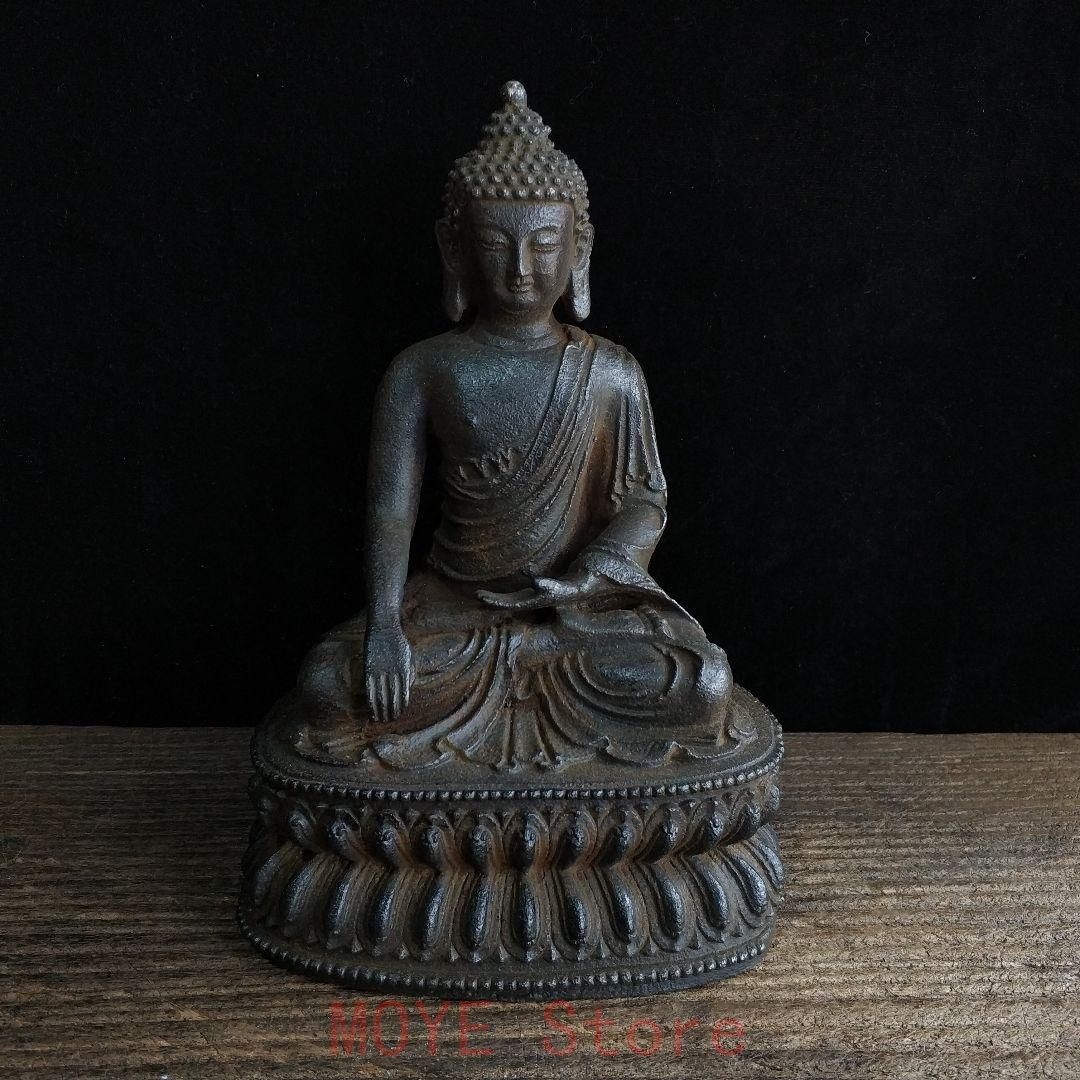 鉄器 鉄仏 釈迦牟尼坐像 工芸品 美術品 置物gy1216 - メルカリ