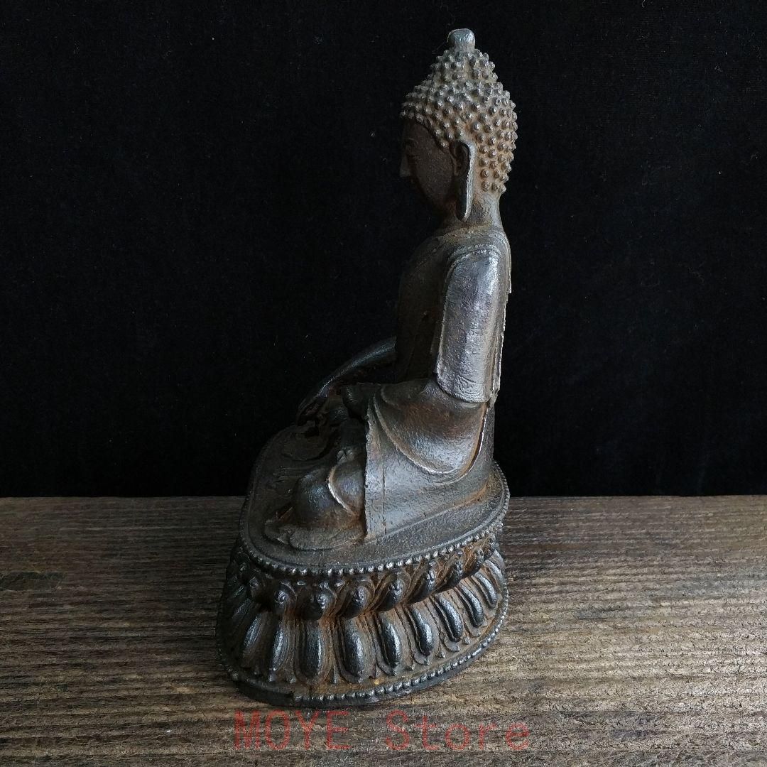 鉄器 鉄仏 釈迦牟尼坐像 工芸品 美術品 置物gy1216 - メルカリ