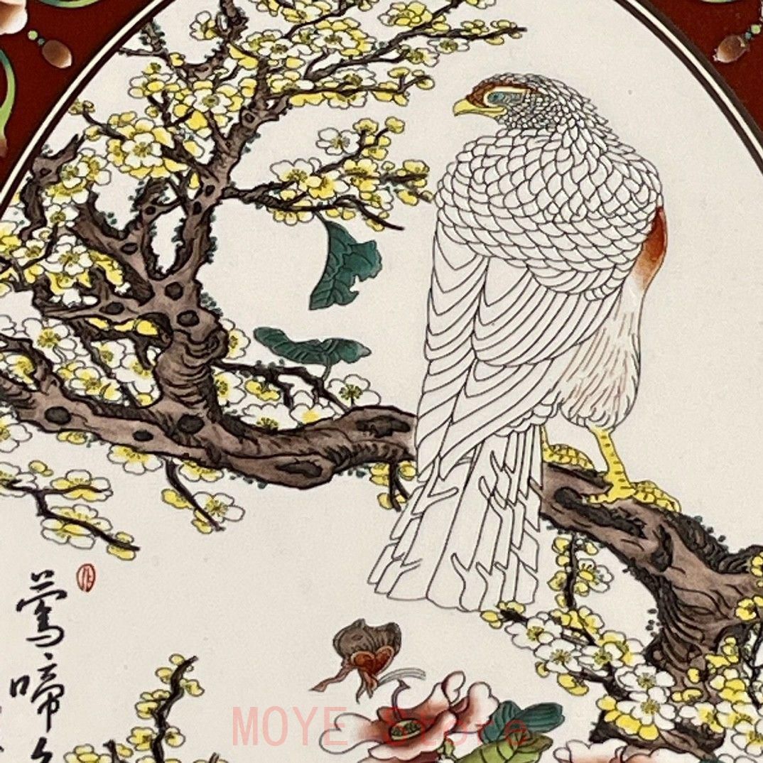 パステル花鳥図掛屏陶板画 装飾品 工芸品 美術品 置物gy1216 - メルカリ