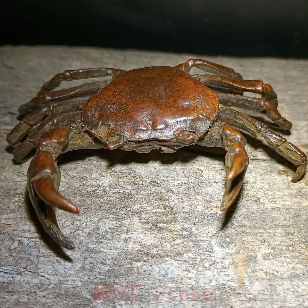 蟹　銅製　金運アップ　茶道具　香道具　金属工芸品　古美術品 銅 細工 茶道具 香道具 蓋置 置物 カニ 銅製 - メルカリ