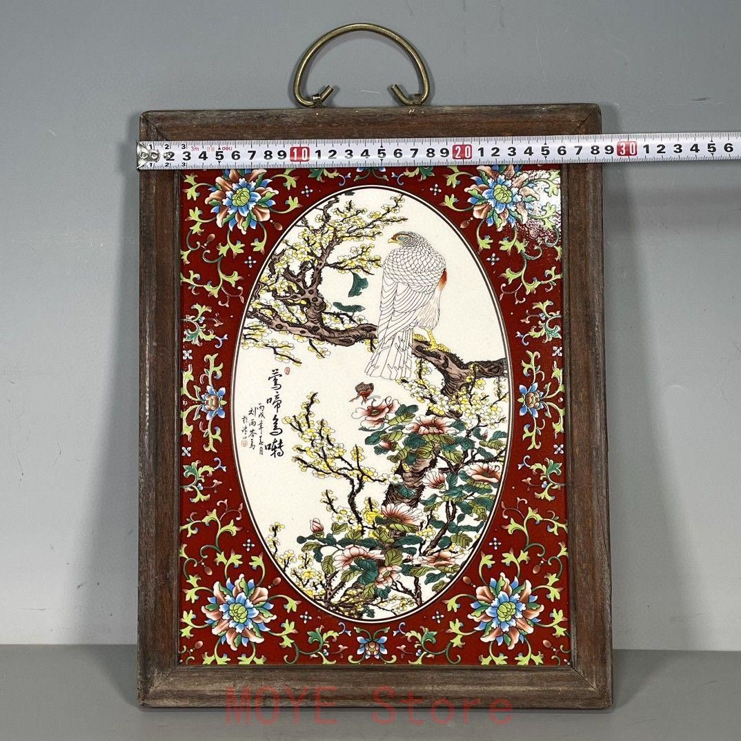 パステル花鳥図掛屏陶板画 装飾品 工芸品 美術品 置物gy1216 - メルカリ