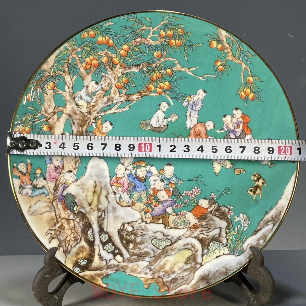 清乾隆粉彩嬰戯図賞盤 景徳鎮 陶磁器 装飾品 現代工芸品 美術品 置物