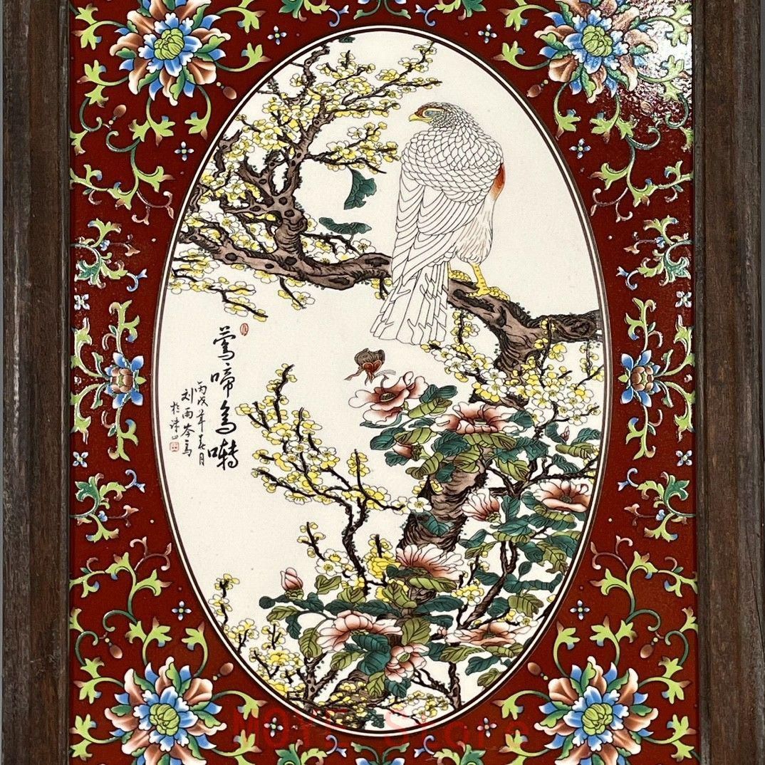 百鳥朝鳳 パステル花鳥陶板画 応接間 書斎 懸掛 装飾品 工芸品 美術品 置物 パステル花鳥図掛屏陶板画 装飾品 工芸品 美術品 置物gy1216 - メルカリ