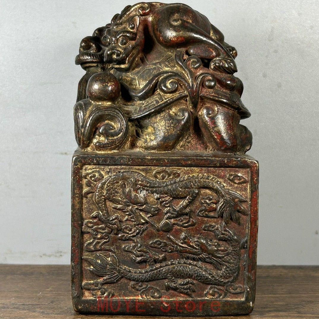 竜亀 印 玉璽の 置物 gy 1216