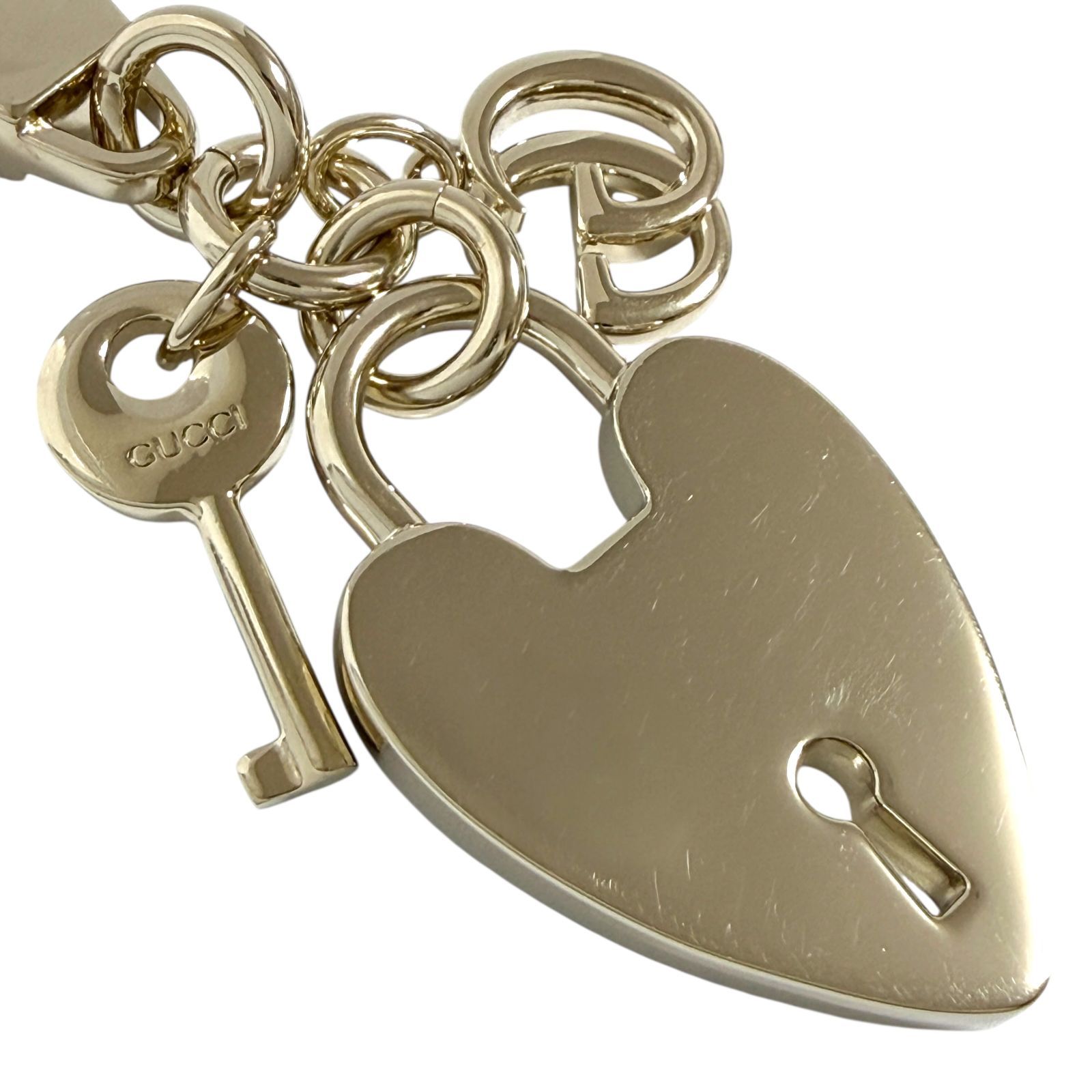  グッチ レディース キーホルダー キーリング チャーム ハートシェイプ 定価7万 キーホルダー キーリング 小物