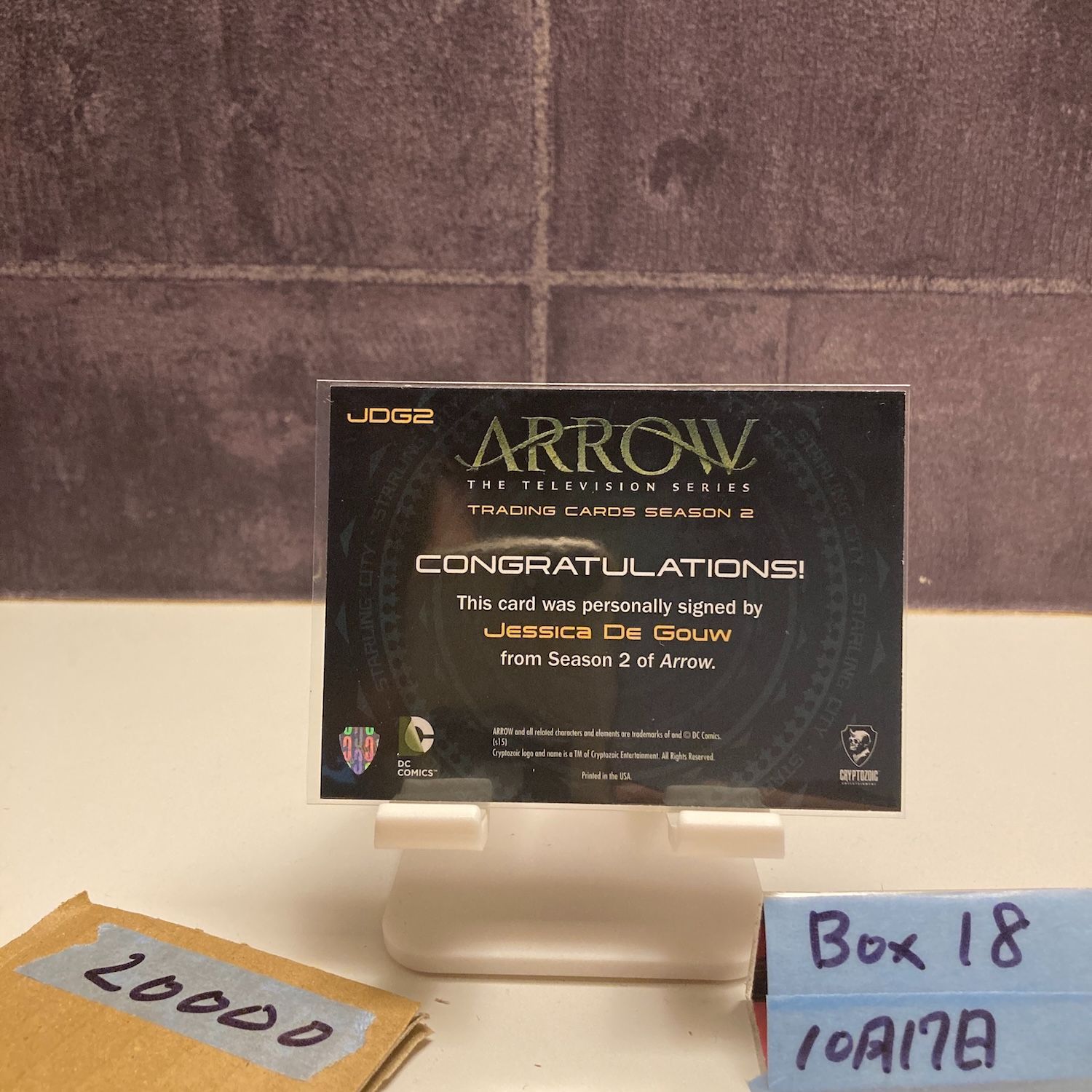 2014 Cryptozoic Jessica De Gouw As The Huntress 直筆サインカード Arrow Television Series Season 2 カード