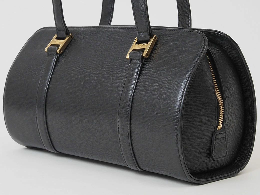 MCM エムシーエム ハンドバッグ ブラック レディース レザー 小さめ 筒型 円柱形