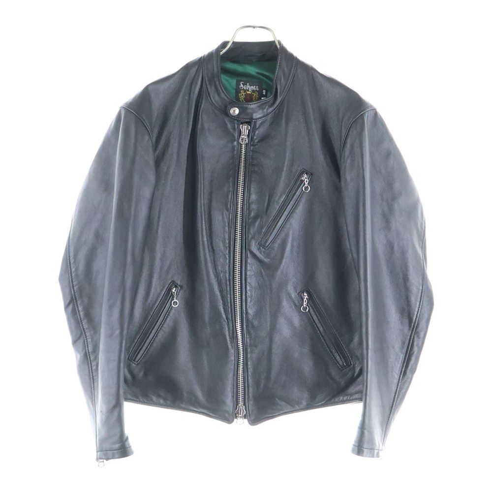 SCHOTT (ショット) 244US ラムレザー シングルライダースジャケット レザージャケット ブラック 7615