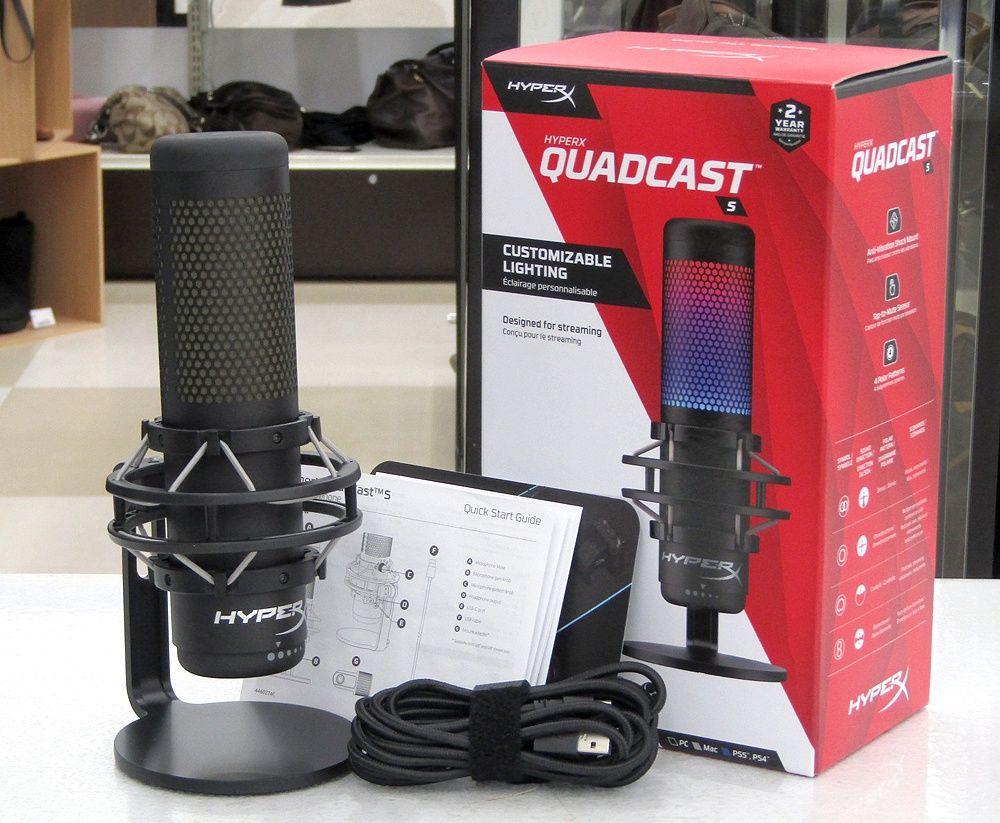 HyperX QuadCast S スタンドアロンマイク USBコンデンサーゲーミングマイク RGBライティング HMIQ 1 XX RG G 4 P 5 7 AA