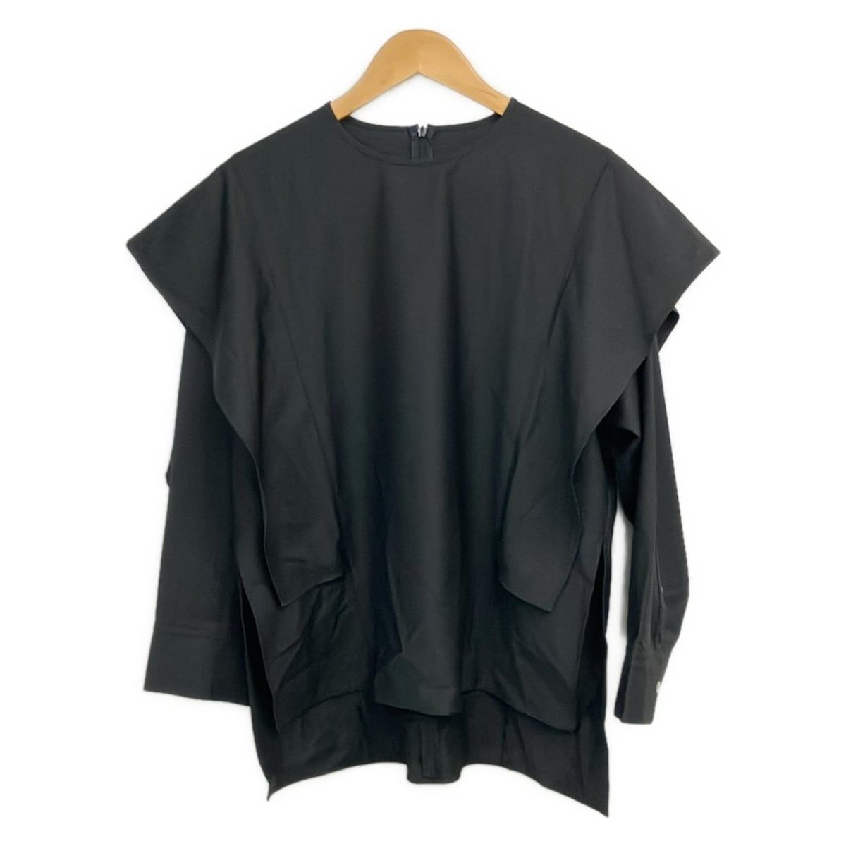 LE PHIL ルフィル チュニック サイズF レディース - 黒 クルーネック 長袖 サイドスリット