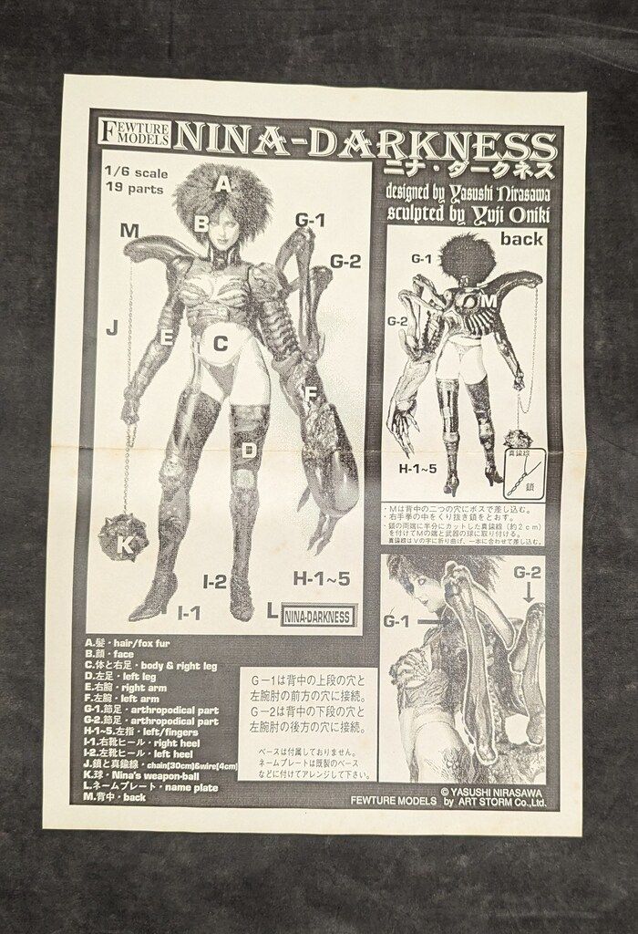  FEWTURE MODELS 1 6スケールレジンキャストキット 原型 鬼木祐二 ニナ ダークネス キャラクター 模型 プラモデル
