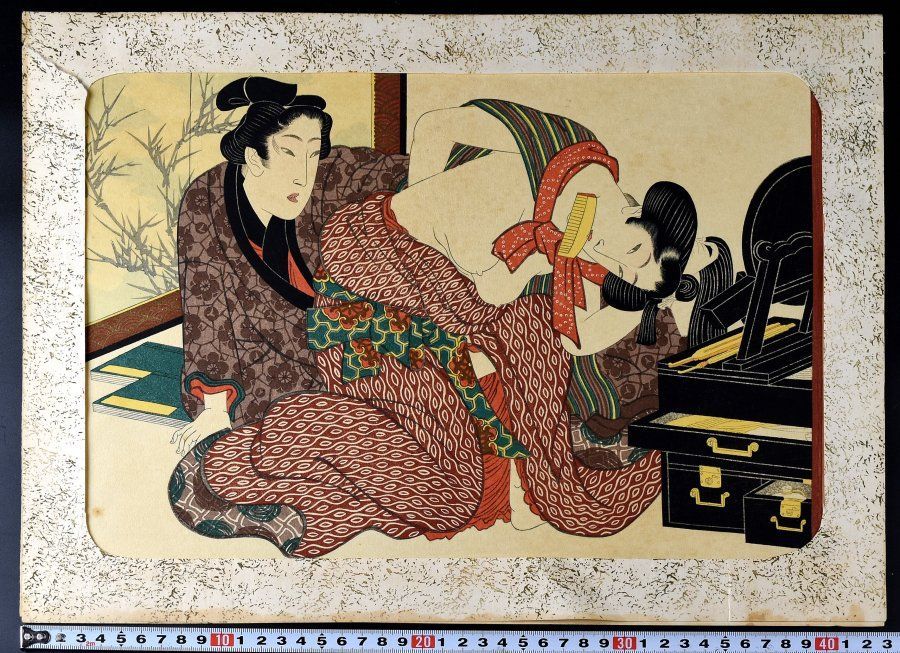 蔵A3056h】木版画 遊郭花魁遊女 枕絵春画 八図 - メルカリ