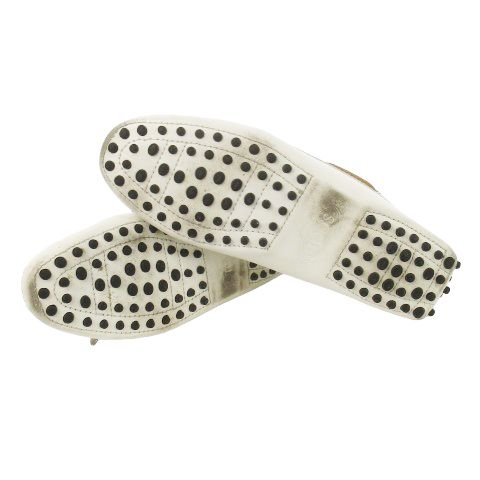 美品✨️トッズ 37 ドライビングシューズ ホワイト フラット モカシン トッズ TOD'S ドライビングシューズモカシンローファーホワイト37