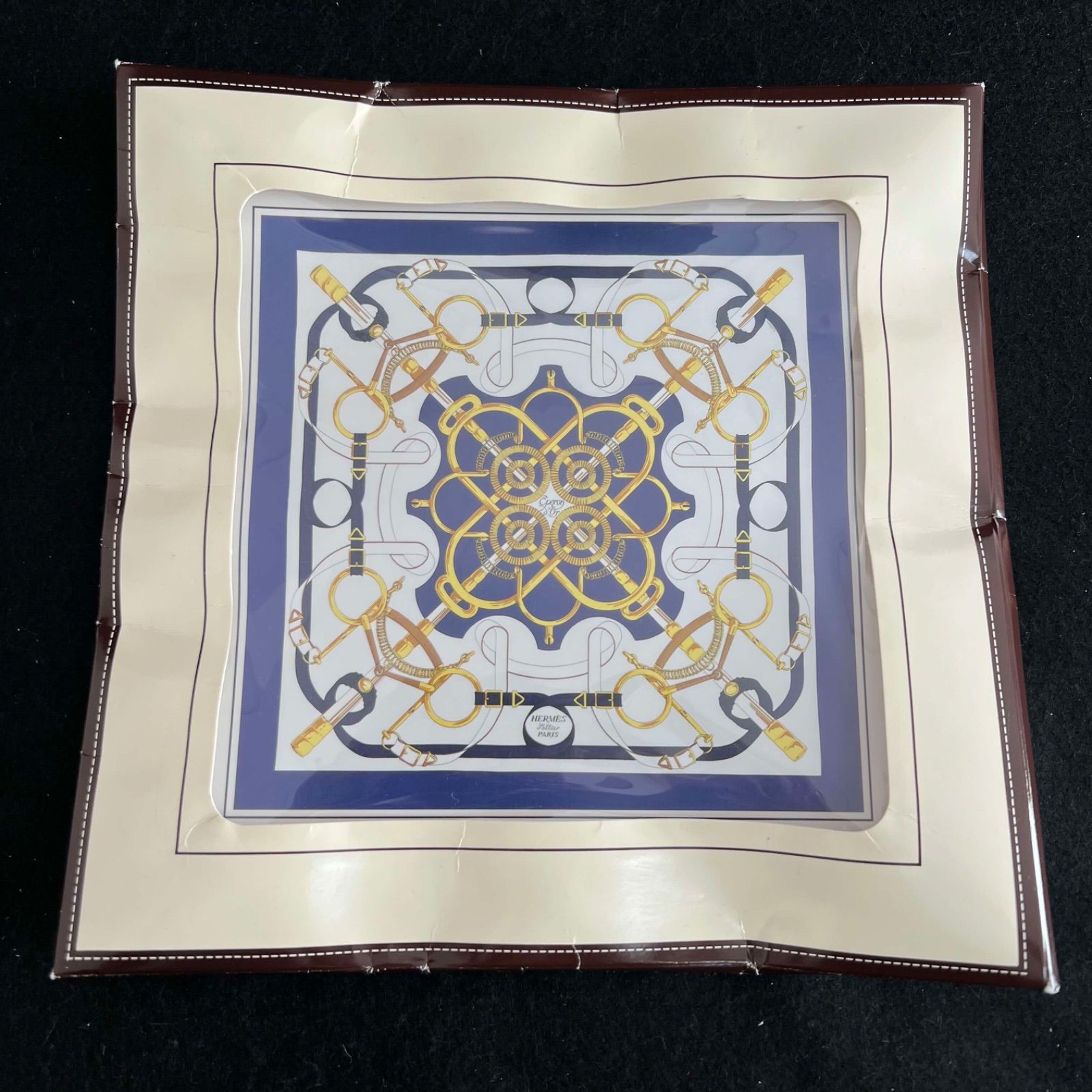 T HERMES エルメス カレ90 スカーフ エプロンドール 袋付