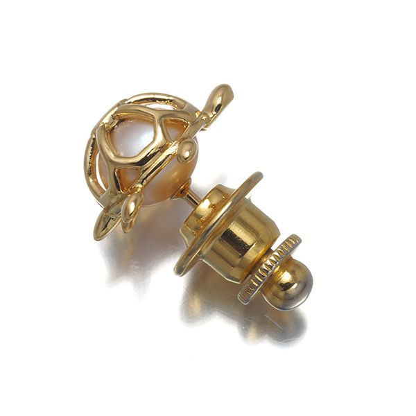 ミキモト ブローチ パール 真珠 6.6mm 亀 カメ アニマル ピン K18YG