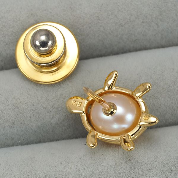 ☆美品☆ミキモト　K18 ピンブローチ　パール　カメ　皇室御用達ブランド ミキモト ブローチ パール 真珠 6.6mm 亀 カメ アニマル ピン K18YG