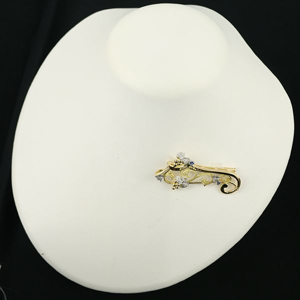 pt900/k18 ダイヤモンド　ブローチ 兼トップ As Time ブローチ兼ペンダントトップ サファイア ダイヤ ダイヤモンド