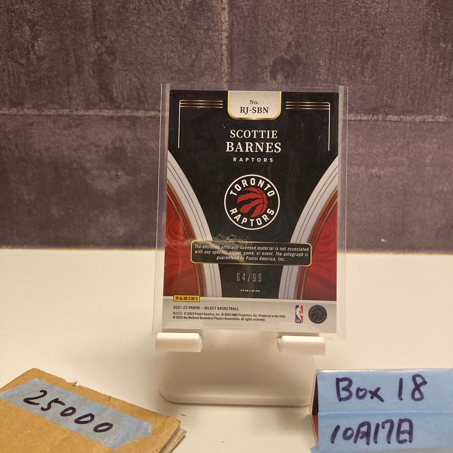 2021-22 Panini Select Scottie Barnes 64/99 直筆サインカード