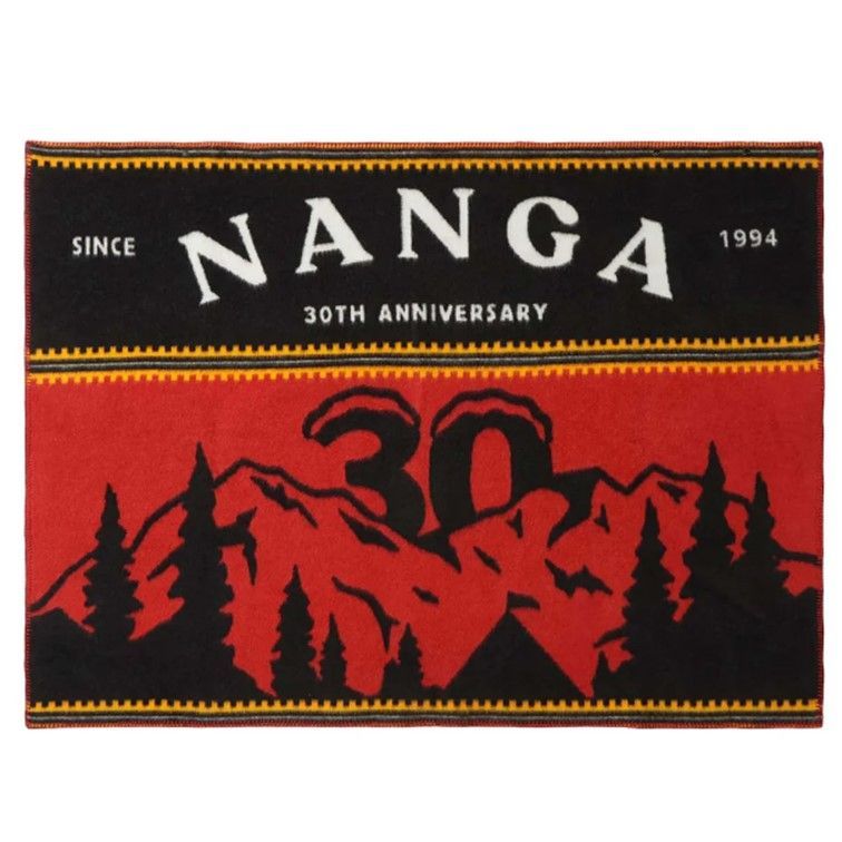 ナンガ 30周年 アニバーサリー ブランケット RED 赤 難燃 防炎 ウール混 スナップ付き