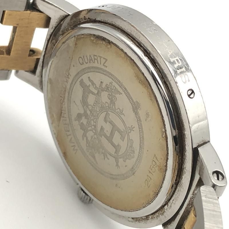 中古】HERMES クリッパー 腕時計 シルバー ゴールド エルメス[10