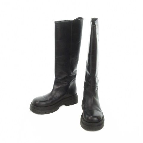 ペリーコ PELLICO SUNNY VENUS ロングブーツ レザー タンクソール 37 23.5 cm 黒 ブラック AH 5 GY 44
