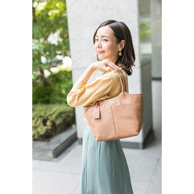 genten ゲンテン タスカ トートバッグ バッファローレザー グレージュ ベージュ 肩掛け可