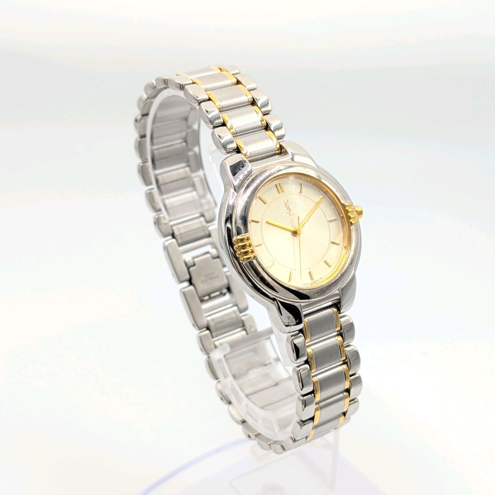 Yves Saint Laurent 6031-G11246 Watch QZ Ladies Gold Silver Combi