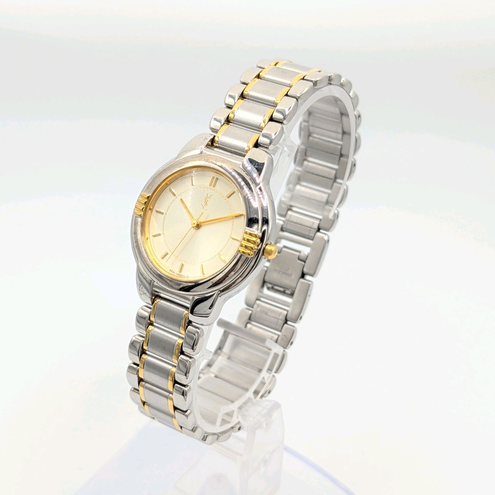 Yves Saint Laurent 6031-G11246 Watch QZ Ladies Gold Silver Combi