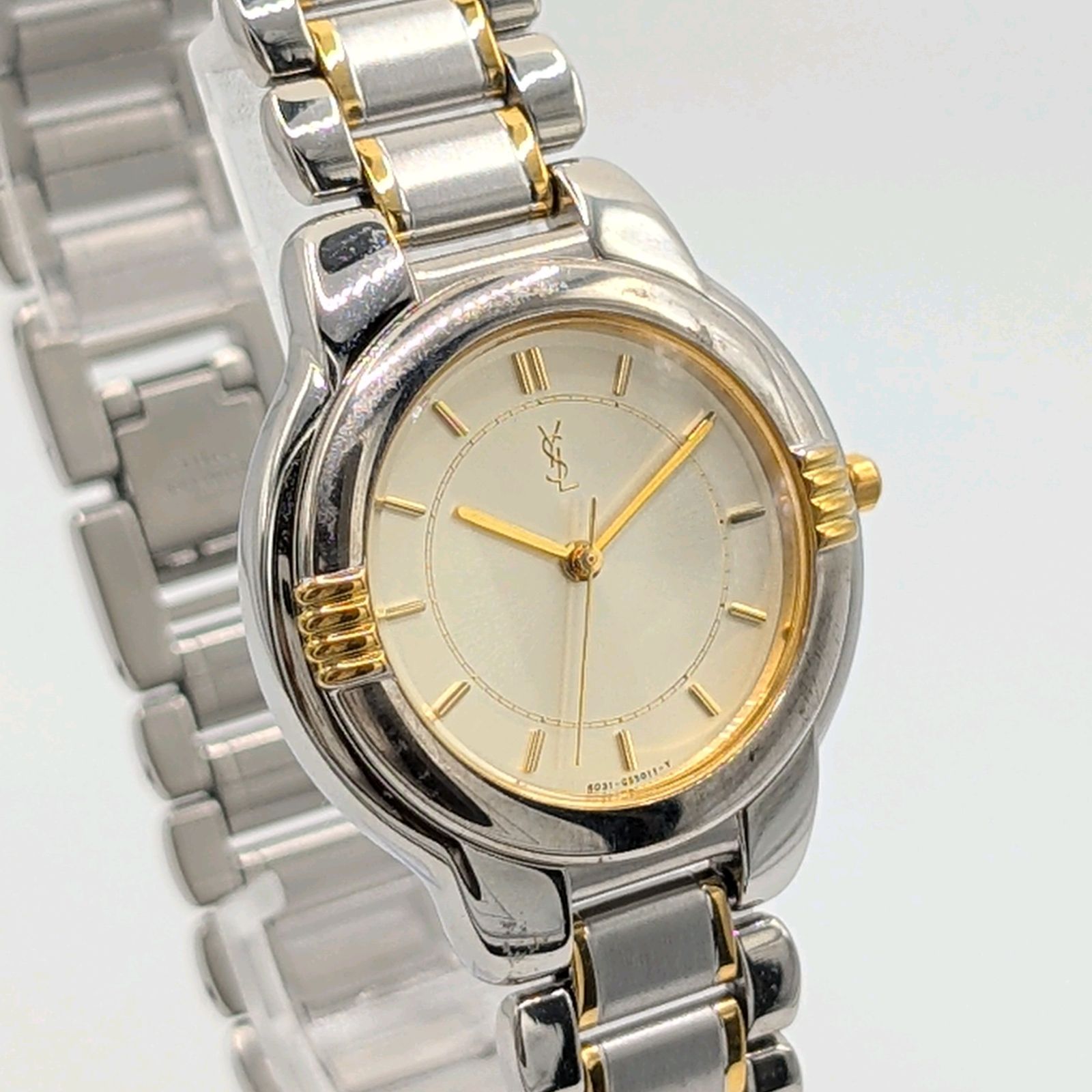 Yves Saint Laurent 6031-G11246 Watch QZ Ladies Gold Silver Combi