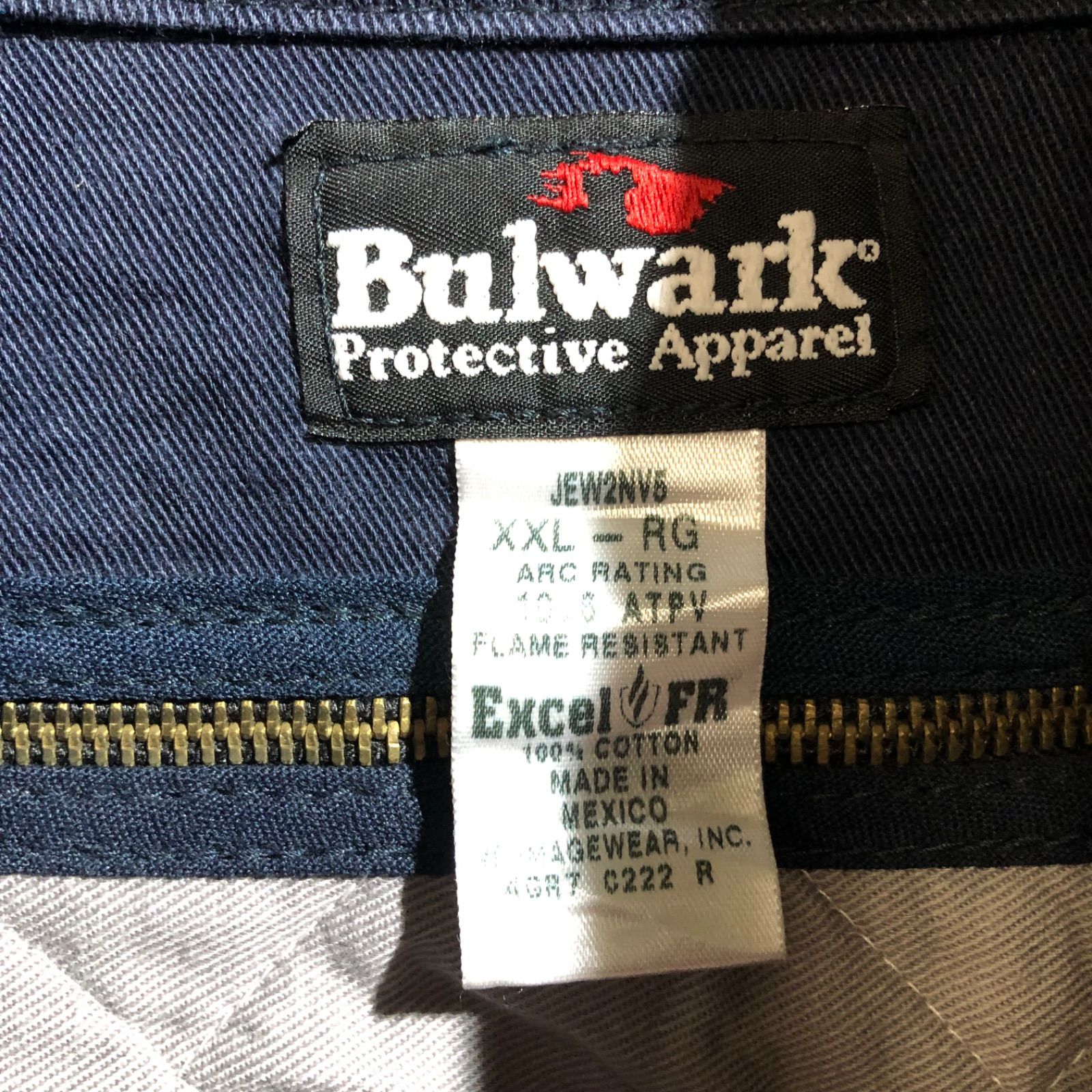 未使用品　ワークジャケット　L　ネイビー　刺繍　デッドストック　Bulwark 1177 Bulwark ワークジャケット ネイビー XXL ブルワーク フルジップ