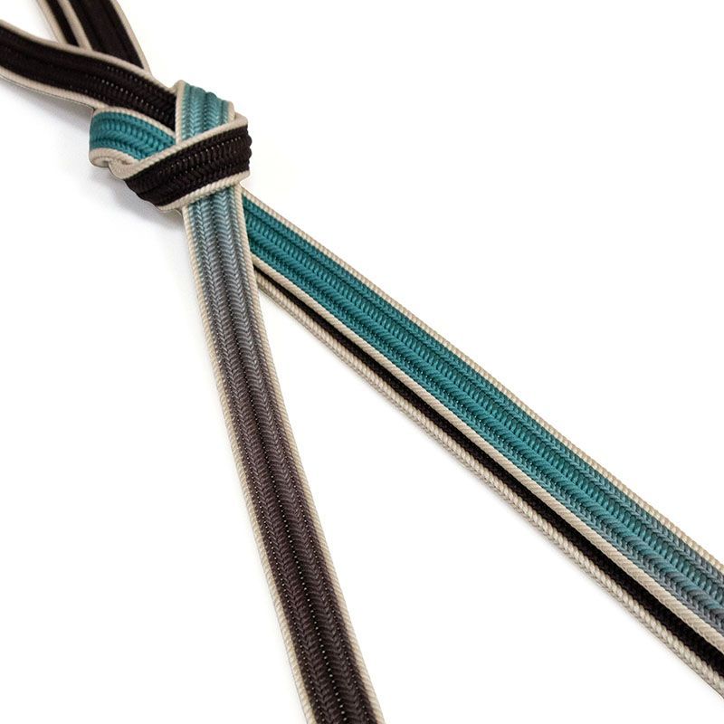  衿秀 帯締め綾竹組ぼかし撚房 赤墨×アクアマリン ms 1348 帯締め 帯留め 帯飾り