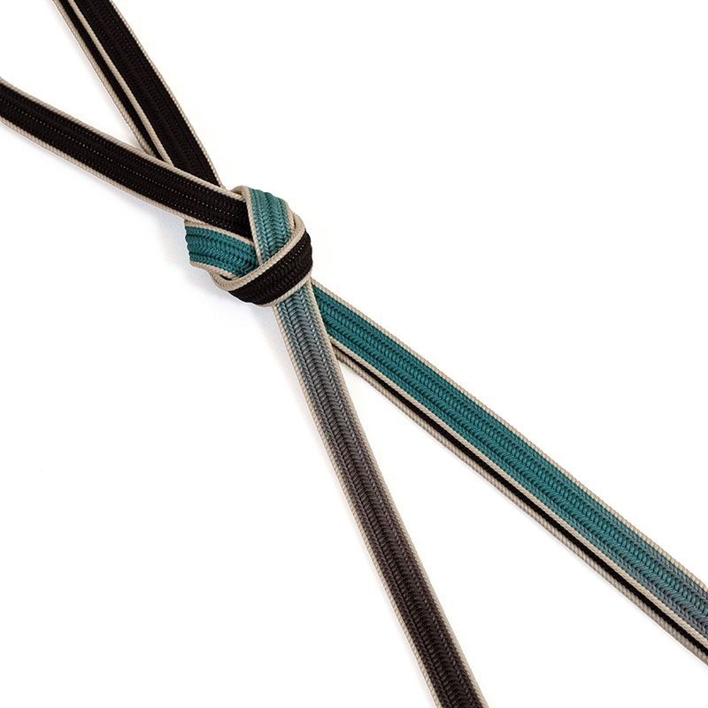 衿秀 帯締め綾竹組ぼかし撚房 赤墨 アクアマリン ms 1348