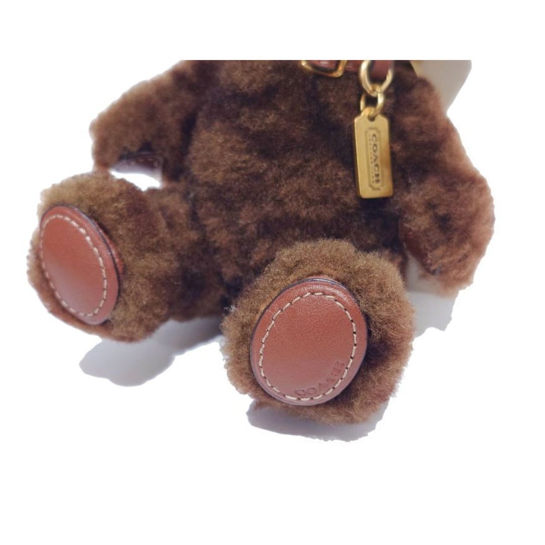 COACH コーチ ベア バッグ チャーム シグネチャー シアリング ブラウン