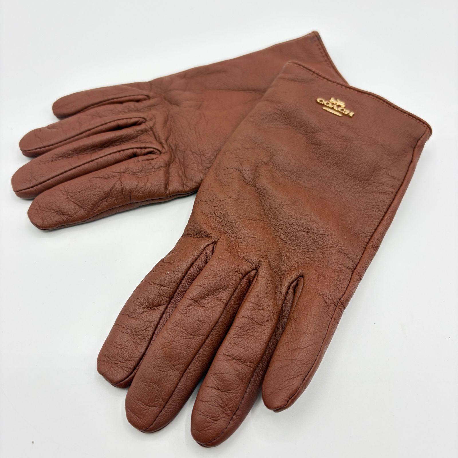 COACH プラーク レザー テック グローブ サイズ7 CB434 レディース