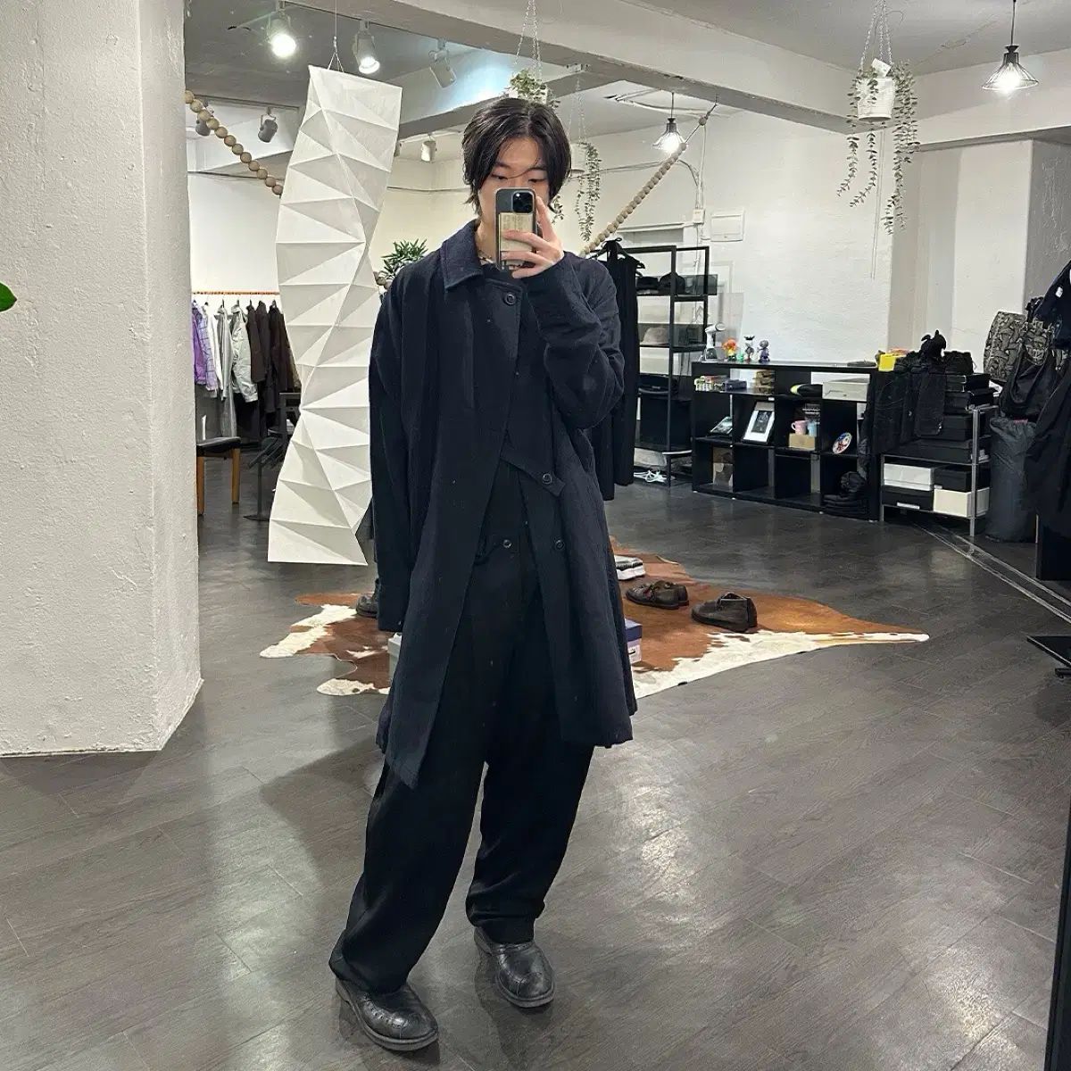 Y's】【ヨウジヤマモト】上質 ウール オーバーサイズ ステンカラー