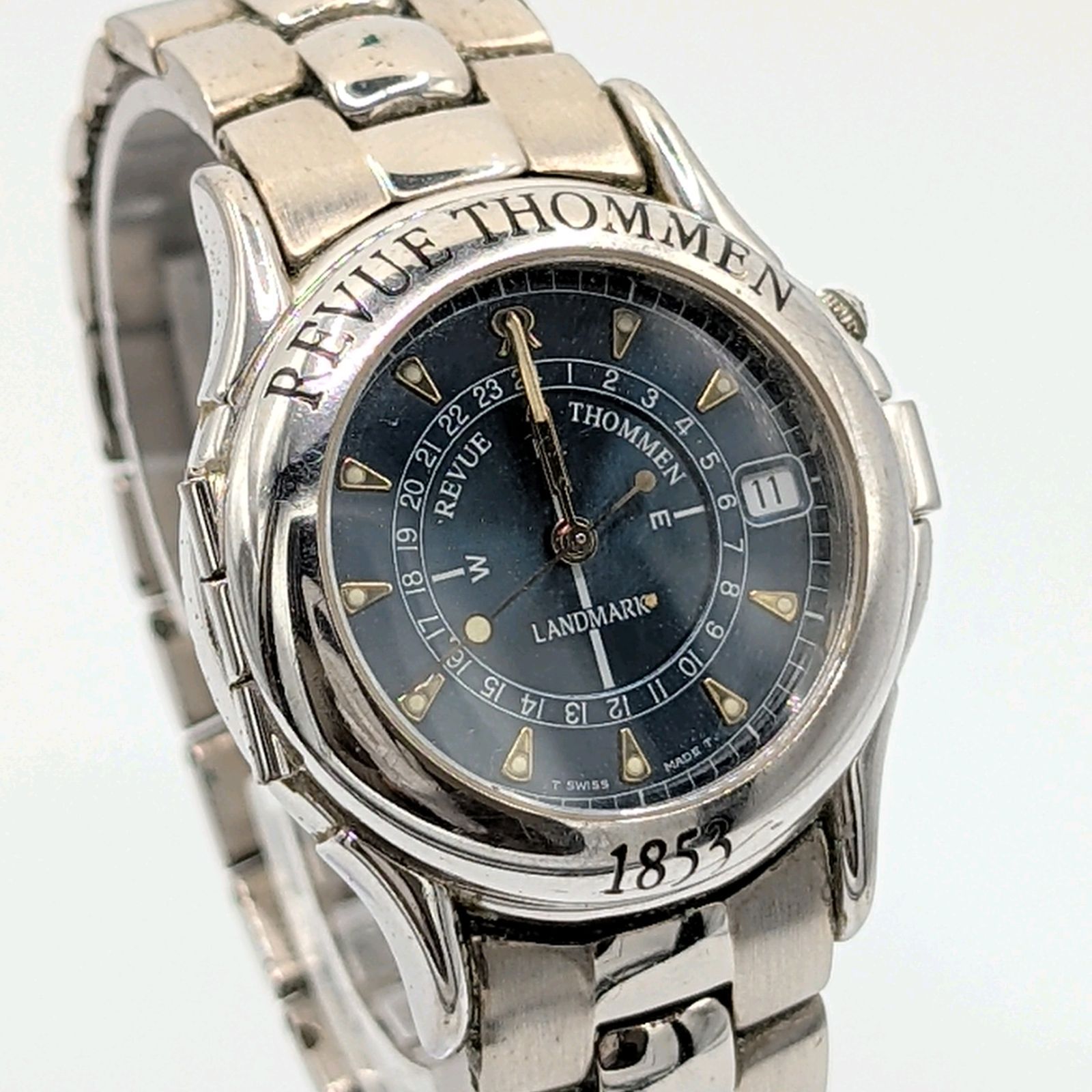 ブランド腕時計 REVUE THOMMEN LANDMARK Watch QZ Blue dial Date 