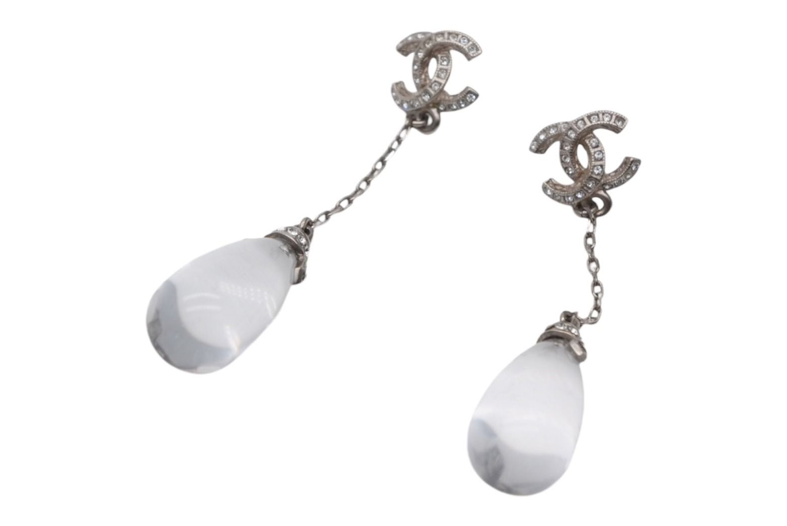 新品同様 CHANEL シャネル ラインストーン ココマーク ピアス 重量約8g