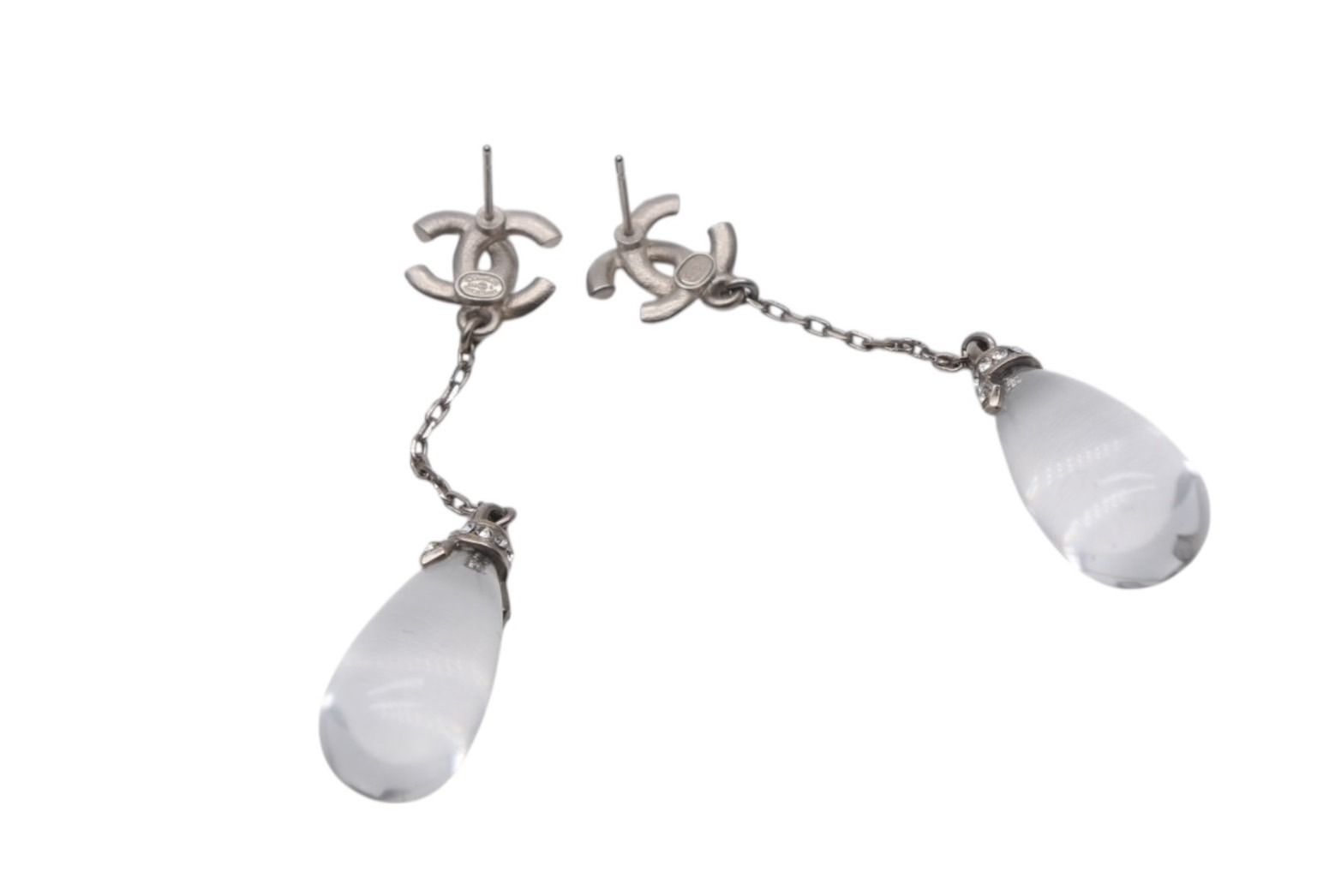 美品 シャネル ピアス シルバー ココマーク ラインストーン レディース 両耳用 新品同様 CHANEL シャネル ラインストーン ココマーク ピアス 重量約8g