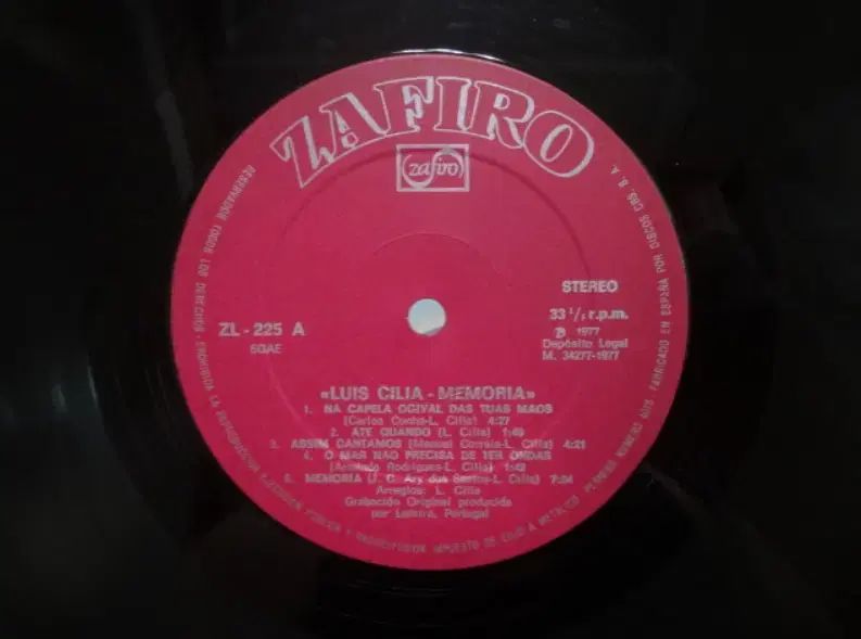 Spain LP Luis Cilia ー Memoria 1977 年 早い