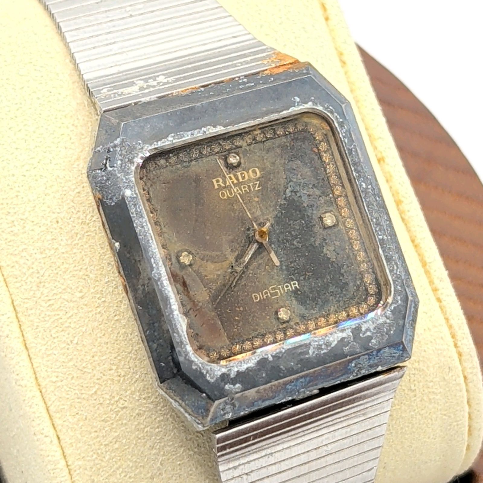 RADO DIASTAR 132.0118.3 Watch QZ Men's Silver Square Y2K 00S