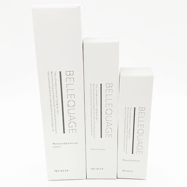 箱傷み QUALIA クオリア ベルクアージュ エッセンス + ローション + クリーム 3点セット 箱傷み QUALIA クオリア ベルクアージュ エッセンス + ローション +